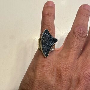 Gold vermeil (silver) ring with blue stone